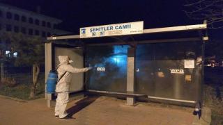 Çanakkale'de pazar yerinde dezenfekte çalışması